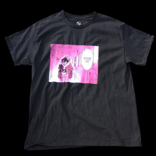 The Future Diary Black Unisex T-Shirt “Because I Love You”