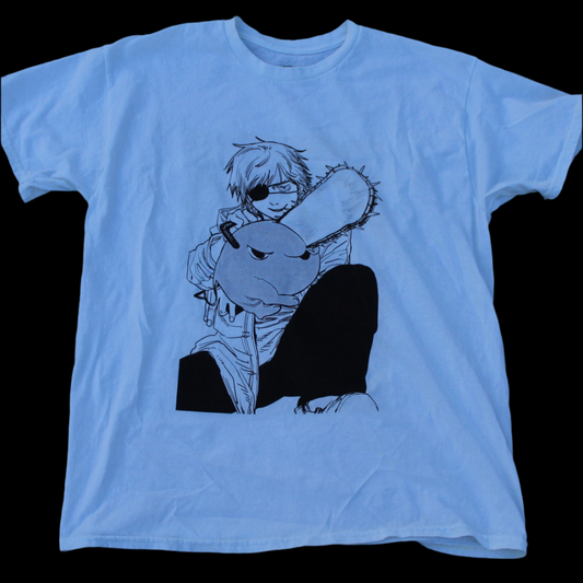 Chainsaw Man White Unisex T-Shirt “Denji & Porchita”