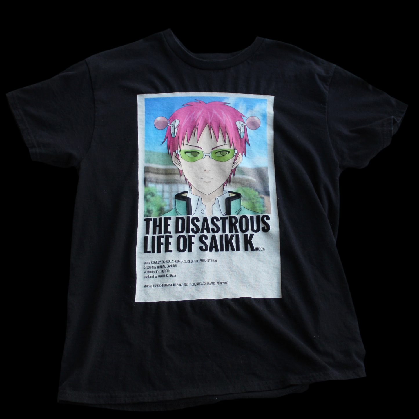 The Disastrous Life of Saiki K. Black Unisex Poster T-Shirt